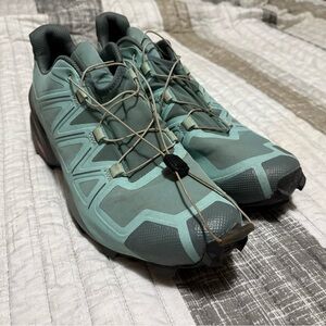 Salomon Green and Gray Athletic Shoes with Speed Lacing